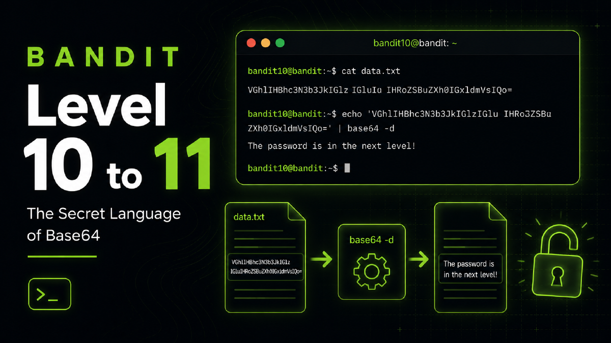 Bandit Level 10 to 11: The Secret Language of Base64