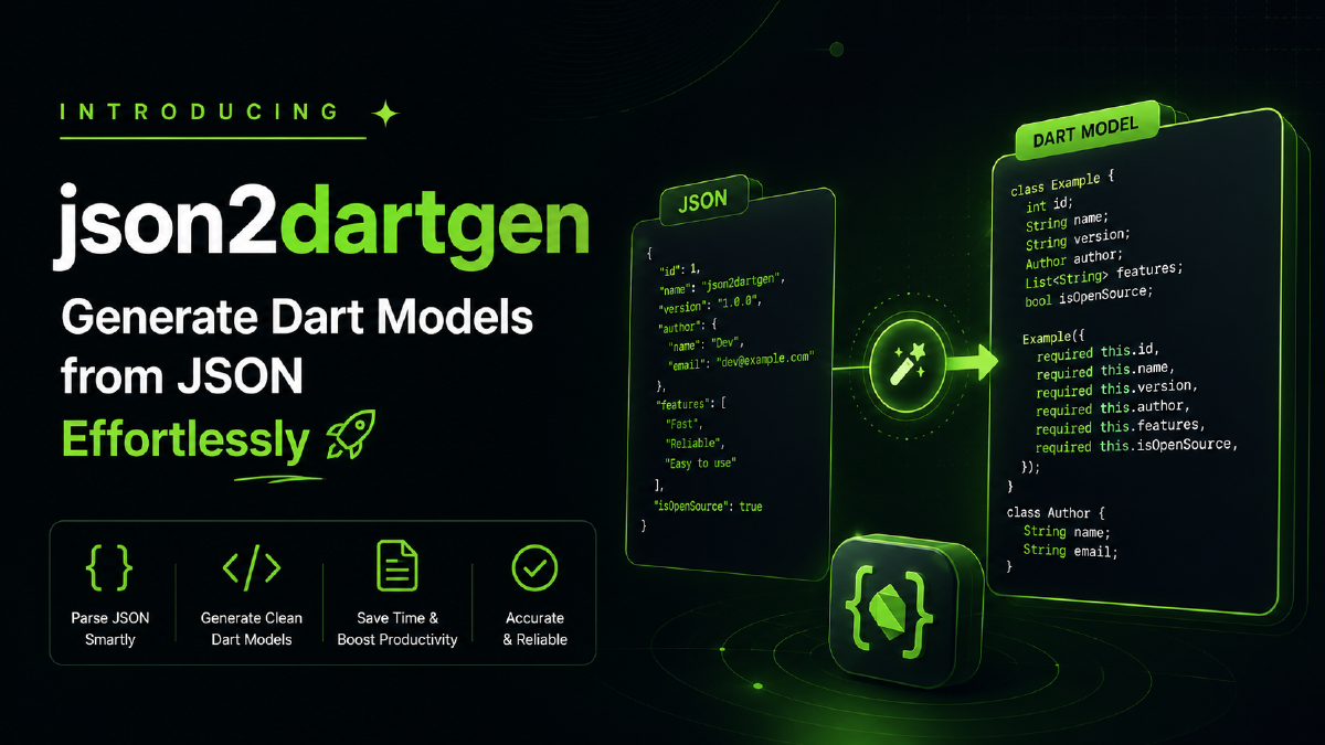 Introducing json2dartgen: Generate Dart Models from JSON Effortlessly ๐